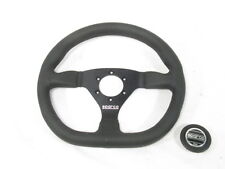 Sparco L360 Steering Wheel 330mm Black Leather Flat Dish w/ Flat Bottom NEW picture