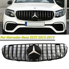 Gloss Black GT R Front Grille For 2016-2019 Mercedes Benz X253 GLC-Class Emblem picture