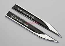 2pcs Auto Car Metal Knife Badge Emblem Decal Sticker For Mercedes Benz picture