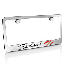 Dodge Challenger RT Classic Chrome Brass Metal License Plate Frame, Licensed picture