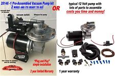 Electric Power Brake Vacuum Pump premium Kit, Easy install, 