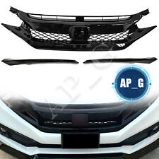 For 2019-2021 Honda Civic Coupe Sedan Front Mesh Grille Type R Glossy Black picture