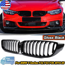 GLOSS BLACK FRONT KIDNEY GRILLE FOR BMW 4 SERIES F32 F33 F36 F80 SINGLE SLAT picture