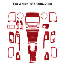 27Pcs For Acura TSX 2004-2008 Red Carbon Fiber Full Interior Kit Cover Trim picture