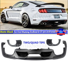 For 2018-2023 Ford Mustang GT500 Style Rear Diffuser Quad Tips Bumper Lip Black picture