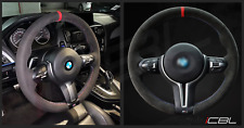 Black Alcantara Hand-stitched Suede Steering Wheel Cover For BMW F30 F80 F82 M3  picture