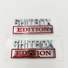 2pcs Auto Emblem Decal Badge Stickers for GM GMC Chevy Car Truck SHITBOX EDITION picture