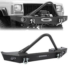 Front Stinger Bumper W/ LED Light & Winch For 84-01 Jeep Cherokee XJ Comanche MJ picture