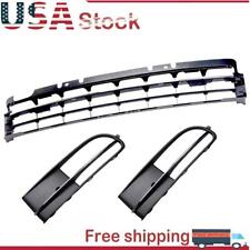 For 2012-16 VW Beetle Front Bumper Grille Center + Side Fog Light Grill W/Chrome picture
