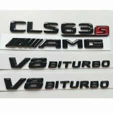Gloss Black 3D Letters CLS63s AMG V8 BITURBO Emblems for Mercedes Benz X218 C218 picture