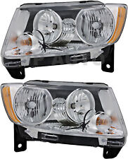For 2011-2013 Jeep Grand Cherokee Headlight Halogen Set Pair picture