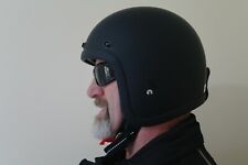 Low Fitting Motorcycle Helmet Mat Black Chopper Harleys Bobbers Smallest Helmet picture