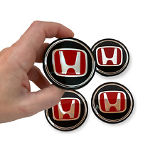 4PCS Wheel Center Caps RED on Black Rim Logo Hubcaps for Honda Accord 2018-2022 picture