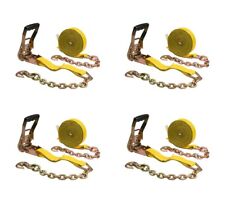 (4 Pack) 2 in. x 30 ft. Ratchet Strap with Chain Anchor picture