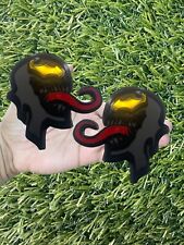 Venom Emblem Badges Set Glossy/Matte Black Custom Color Changing Eye Red Tongue picture