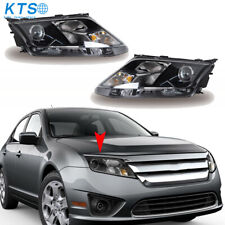 Headlight For 2010-2012 Ford Fusion Halogen Projector Black Housing Right&Left picture
