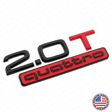 17-22 Audi Rear Trunk Lid 2.0T Quattro Nameplate Emblem Logo Badge Black & Red picture