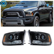 For 2009-2013 2014 2015 2016 2017 2018 Dodge Ram 1500-3500 w/DRL Headlight Black picture