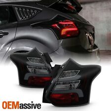 For 2012-2014 Ford Focus Hatchback SEQUENTIAL LED Tube Tail Lights Black Smoked picture