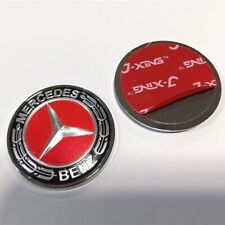 FOR Mercedes Benz Hood Black red Flat Laurel Wreath Badge Emblem (Paste) picture