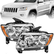 Headlights Set For 2011-2013 Jeep Grand Cherokee 2011-17 Compass Halogen Chrome picture