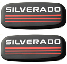 Car Rear Badge Side Door Fender Emblem Sticker Black Red For Chevy Silverado 2x picture