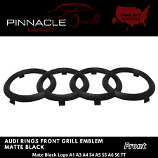 Audi Front Rings Matte Black Grille Emblem Badge for A1 A3 A4 S4 A5 S5 A6 S6 TT picture