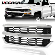 For Chevrolet Silverado 1500 2016-2018 2019 Front Upper Grille Grill Chrome picture