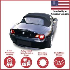 Fits BMW Z4 2003-08 Convertible Soft Top Replacement & Glass Window Black Cloth picture
