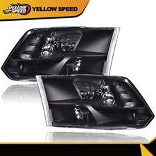 FIT FOR 09-12 RAM 1500 2500 3500 BLACK HOUSING CLEAR CORNER HEADLIGHT HEAD LAMPS picture