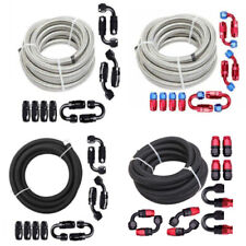 10/16/20FT&6/8/10/AN Stainless Steel Braided Fuel/Oil/Gas Hose Line Fittings Kit picture