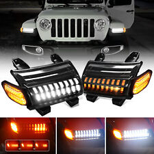 2PCS LED Fender Lights Sequential DRL Turn Signal for Jeep Wrangler JL 2018-2024 picture