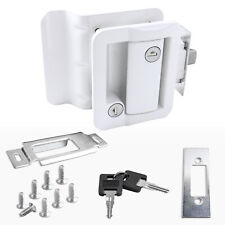 White RV Paddle Entry Door Lock Latch Handle Knob Deadbolt NEW Camper Trailer  picture