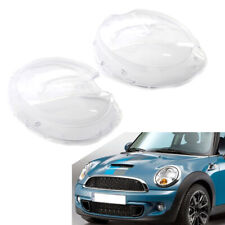 1 Pair Car Front Headlight Headlamp Lens Cover Clear For BMW MINI R56 2007-2015 picture