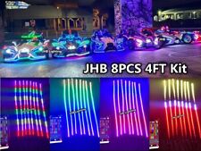 JHB 8PCS 4FT Bluetooth CHASING Flowing LED Slingshot IP68 Strips Hood Lights Kit picture
