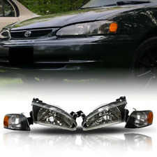 For 1998-2000 Toyota Corolla JDM Black Headlights+Corners Lamps Left & Right 4pc picture