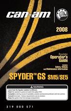 New Can-Am Spyder 2008 GS SM5 SE5 Roadster Owners Operators Manual Paperback picture