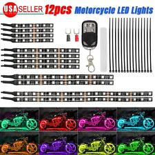 12Pcs Motorcycle RGB LED Neon Under Glow Lights Strip Kit Decoration For Honda picture