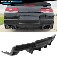 Fits 14-15 Chevy Camaro Ikon Style Matte Black Rear Bumper Diffuser - PP picture