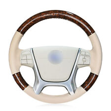 Hand sewn Wood Grain Leather Steering Wheel Cover for Volvo S80 2010 XC60 XC70 picture