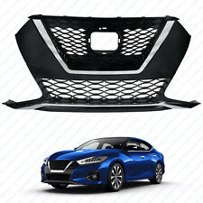For 2019 2022 Nissan Maxima Front Upper Bumper Grille Assembly Black Chrome Trim picture