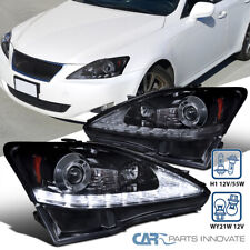 Fits 2006-2009 Lexus IS250 IS350 Smoke Projector Headlights LED Strip Head Lamps picture