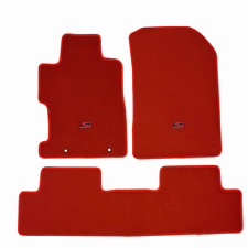Fit 06-11 Honda Civic Red Nylon Floor Mat Carpets Front Rear Anti Slip w/ Red SI picture