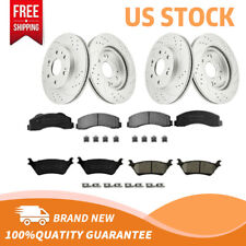 For Ford F-150 2012-2020 6 LUGS Front & Rear Drilled Disc Brake Rotors Pads Kit picture