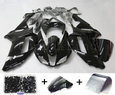 ABS Bodywork Fairing Kit Full Set For Kawasaki Ninja ZX6R 2007 2008 Glossy Black picture