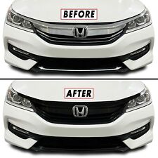 Chrome Delete Blackout Overlay for 2016-17 Honda Accord Sedan Front Grill Trim picture
