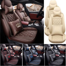 Full Set 2/5 Sits Car Seats Cover Front Rear Full Set Leather Cushion For Toyota picture