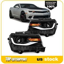 For 2014 2015 Chevrolet Camaro Headlights w/LED DRL Sequential Lamps Left&Right picture