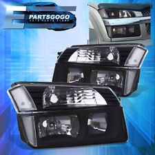 For 02-06 Chevy Avalanche Body Cladding Headlights + Bumper Signal Lamps Black picture