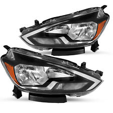 For 2016-2019 Nissan Sentra Halogen Headlights Assembly Amber Corner Lamps Pair picture